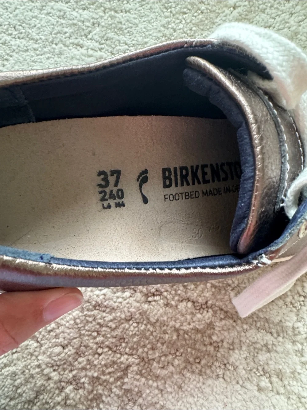 Birkenstock Bronze Metallic Low-Top Sneakers with White Laces